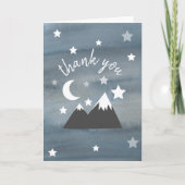 水彩の野生の星と山々への感謝 サンキューカード (正面)