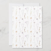 水彩の野生の花がクロスする洗礼招待状 招待状 (裏面)