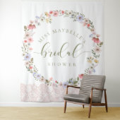 水彩の野生の花とレースのブライダルシャワー タペストリー (インサイチュ)