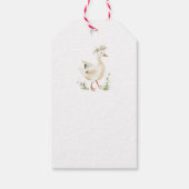 水彩の野生の花と森林の動物のベビーシャワー ギフトタグ (裏面)