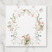 水彩の野生の花と森林の動物のベビーシャワー フェイバータグ (裏面)