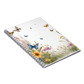 水彩の野生の花と草と蝶, ノートブック (右側)