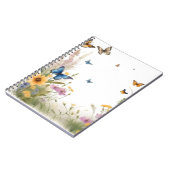 水彩の野生の花と草と蝶, ノートブック (左側)