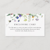 水彩の野生の花と蜂のシャワールームカード エンクロージャーカード (正面)