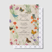 水彩の野生の花と蝶のウェディングシャワー ベラム紙招待状 (オフセット (招待状))