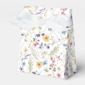 水彩の野生の花と蝶の模様 フェイバーボックス (正面サイド)