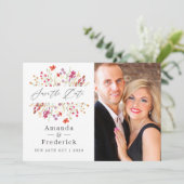 水彩の野生の花のウェディング セーブザデート (スタンド正面)