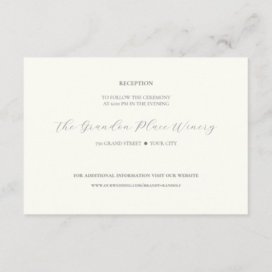 水彩の野生の花のクレストの受付 エンクロージャーカード (裏面)