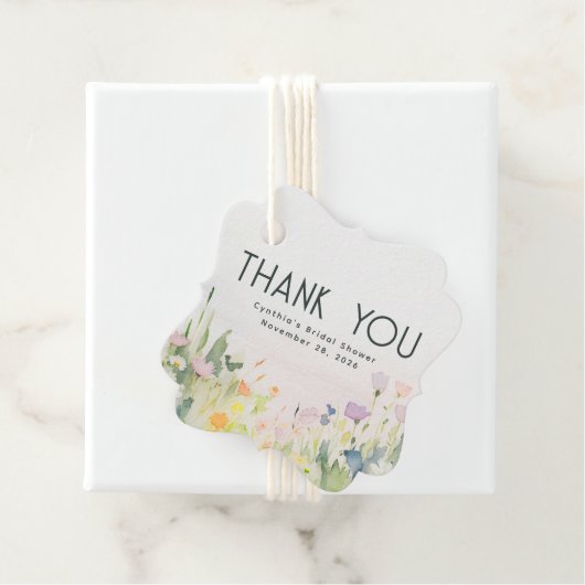 水彩の野生の花のサンキュー フェイバータグ (インサイチュ)