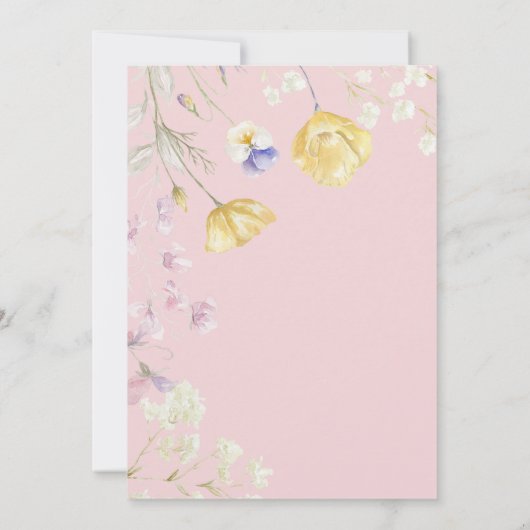 水彩の野生の花のスイート16 招待状 (裏面)