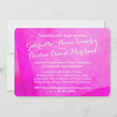 水彩の野生の花のピンクの結婚式の招待状 招待状 (裏面)