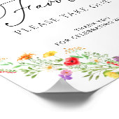 水彩の野生の花のブライダルシャワーのお favors ポスター (角)