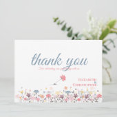 水彩の野生の花の結婚式 サンキューカード (スタンド正面)