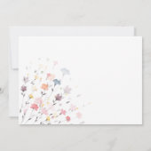 水彩の野生の花の結婚式 サンキューカード (裏面)