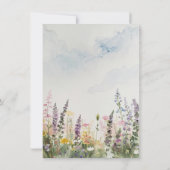 水彩の野生の花の草原 | ラスティックボーホー サンキューカード (裏面)