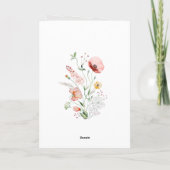 水彩の野生の花の草原 Save the Date カード (裏面)