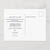 水彩の野生の花の転居のお知らせ 案内ポストカード (裏面)