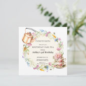 水彩の野生の花 |  ティーパーティー 招待状 (スタンド正面)