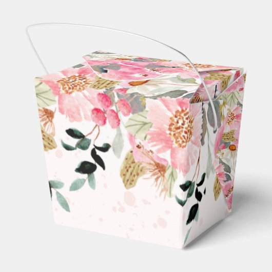 水彩の野生の花 ブライダルシャワー フェイバーボックス (裏面サイド)