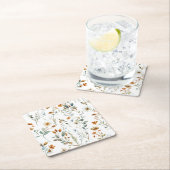 水彩の野生の花　ボヘミアンスタイル スクエアペーパーコースター (インサイチュ)