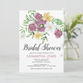 水彩の野生の花 春 夏 ウェディングシャワー 招待状 (スタンド正面)