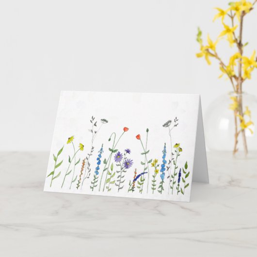 水彩の野草 カード (黄色い花)