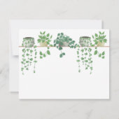 水彩の鉢植えの植物 ノートカード (裏面)
