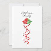 水彩の鐘のクリスマス ウェディング リハーサル ディナー 招待状 (裏面)