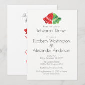 水彩の鐘のクリスマス ウェディング リハーサル ディナー 招待状 (正面/裏面)