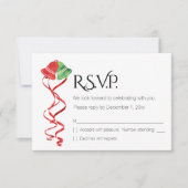 水彩の鐘/クリスマスウェディング/出欠確認カード 招待状 (正面)