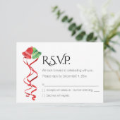 水彩の鐘/クリスマス・ウェディング/出欠確認カード 招待状 (スタンド正面)