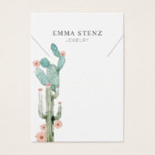 水彩の開花サボテン・ネックレスディスプレイ (正面)