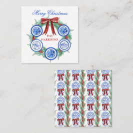 水彩の陳腐なプレートクリスマスエンクロージャ ノートカード