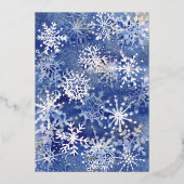 水彩の雪の結晶 エレガント 箔シーズンカード (裏面)