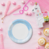 水彩の雲と空の背景 ペーパープレート (パーティー)