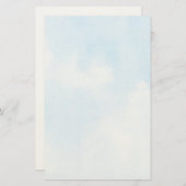 水彩の雲と空の背景 便箋 (正面/裏面)