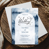 水彩の霧に包まれた森のウェディング招待状 招待状