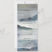 水彩の霧の多い山々の結婚式に出席するw rsvp 招待状 (裏面)