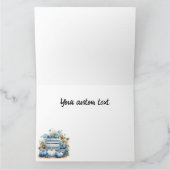 水彩の青いパンプキンと花 カード (内部)