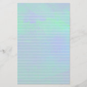 水彩の青と緑の裏地の紙 便箋 (正面)