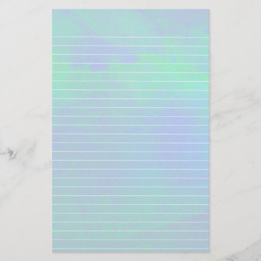 水彩の青と緑の裏地の紙 便箋 (正面)