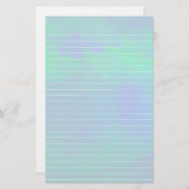 水彩の青と緑の裏地の紙 便箋 (正面/裏面)