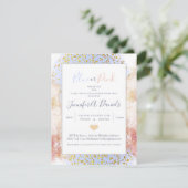 水彩の青またはピンクの性別の表示パーティー 招待状 (スタンド正面)