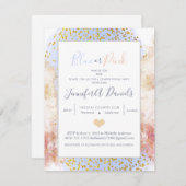 水彩の青またはピンクの性別の表示パーティー 招待状 (正面/裏面)