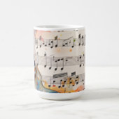 水彩の音符と鳴き鳥の陶磁コーヒーマグ コーヒーマグカップ (中央)