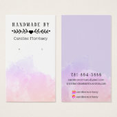 水彩の飛沫がおしゃれなイヤリングの展示カード (正面&裏面)