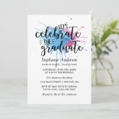 水彩の飛沫 | 卒業生を祝おう 招待状 (スタンド正面)