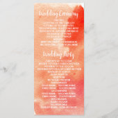 水彩の飛沫、珊瑚礁の結婚式プログラム プログラム (裏面)