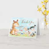 水彩の養殖動物ありがとう カード (黄色い花)