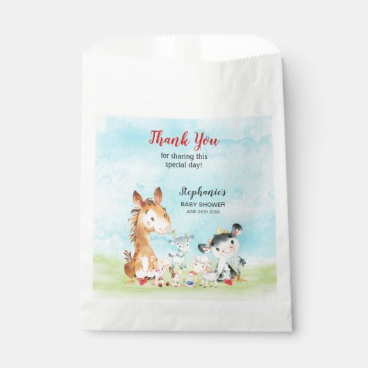 水彩の養殖動物ありがとう フェイバーバッグ (正面)